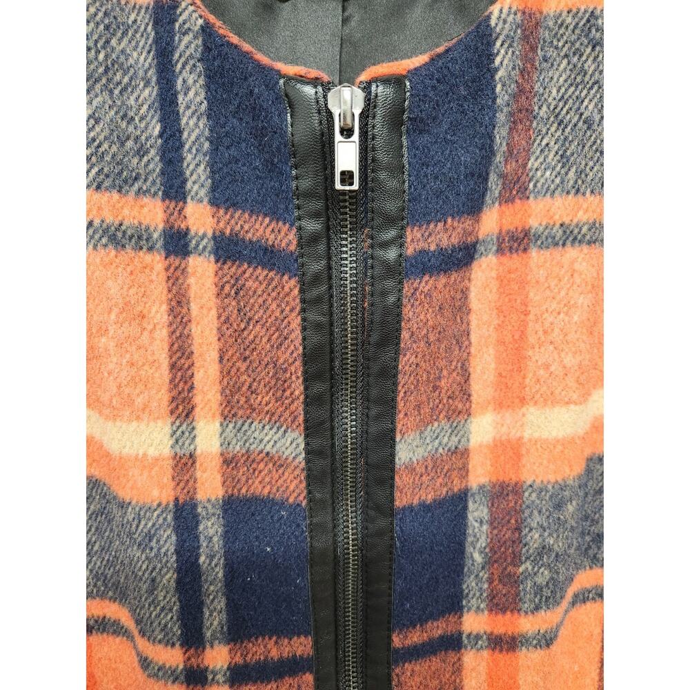 Anthropologie Andersen & Lauth Annie Capelet Erica, One Size, Orange/Navy Plaid - Picture 7 of 15